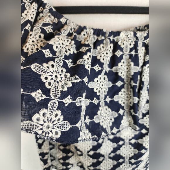 ZARA Top Off The Shoulder Cropped Embroidered WOMENS L Coastal boho  beachy - Picture 5 of 9